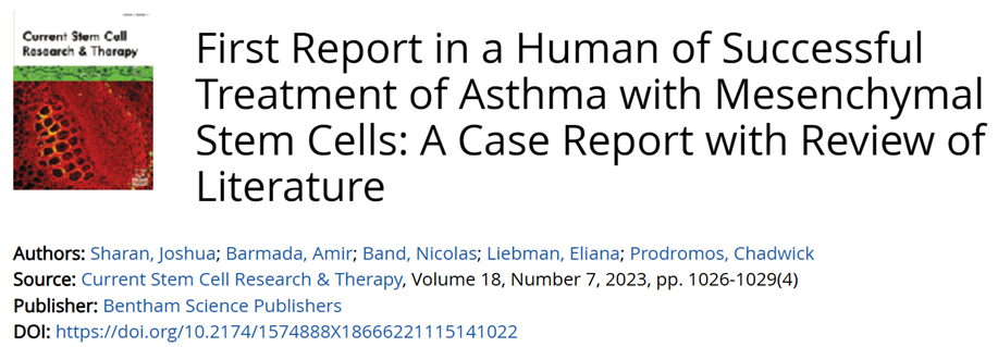 人類間充質(zhì)干細(xì)胞成功治療哮喘的首次報(bào)道：一例文獻(xiàn)回顧報(bào)告