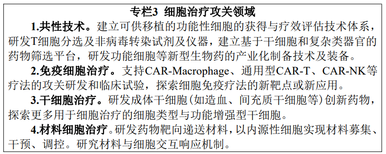 專欄3：細胞治療攻關領域