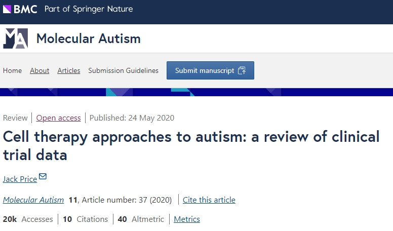 自閉癥的細(xì)胞治療方法：臨床試驗(yàn)數(shù)據(jù)回顧