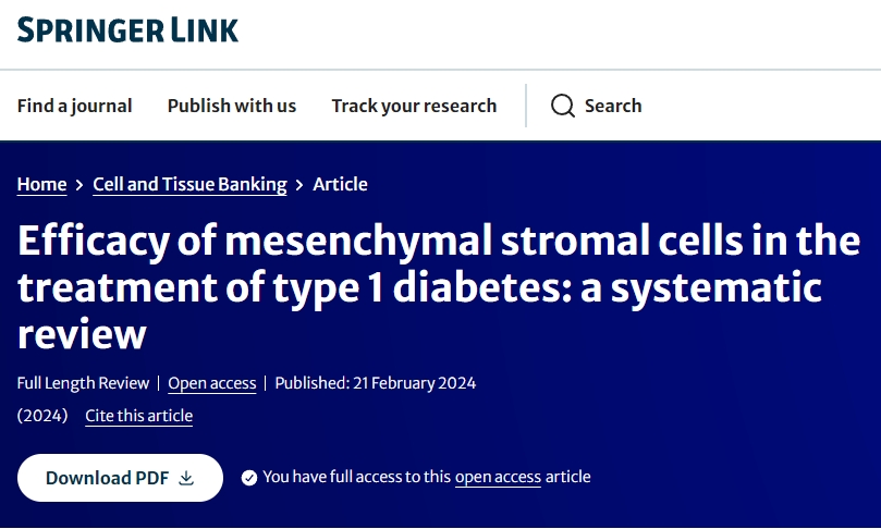 間充質干細胞治療1型糖尿病療效的系統評價