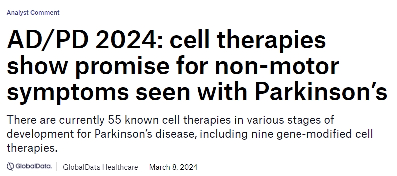 AD/PD 2024：細胞療法有望治療帕金森病的非運動癥狀