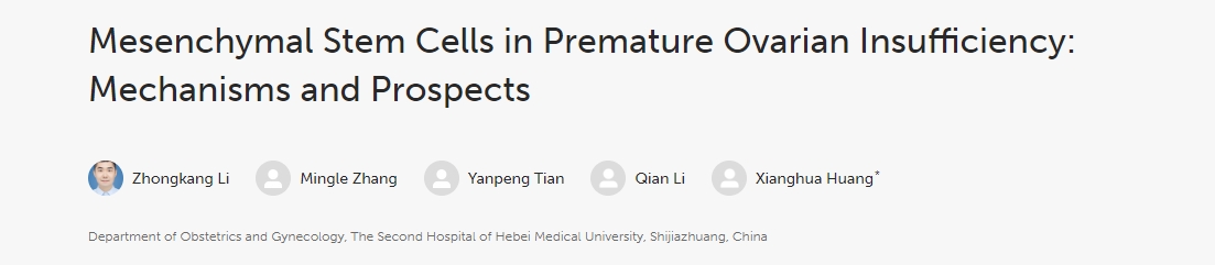 間充質干細胞在卵巢早衰中的作用：機制與前景