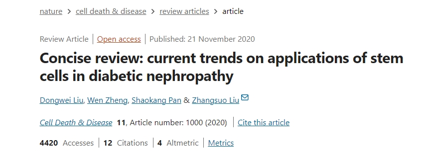 簡(jiǎn)述：干細(xì)胞在糖尿病腎病中的應(yīng)用現(xiàn)狀