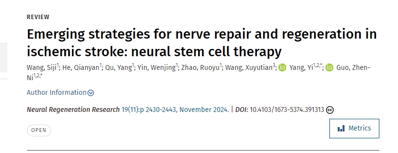 缺血性中風神經(jīng)修復(fù)和再生的新興策略：神經(jīng)干細胞治療