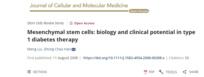間充質(zhì)干細(xì)胞：1 型糖尿病治療中的生物學(xué)和臨床潛力