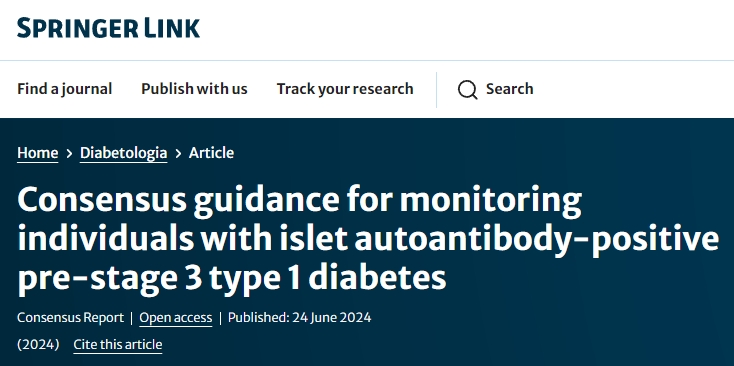 監測胰島自身抗體陽性的 3 期前 1 型糖尿病患者的共識指南