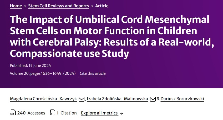 臍帶間充質干細胞對腦癱兒童運動功能的影響
