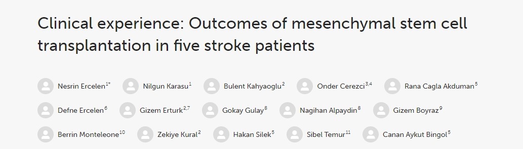 五例中風患者接受間充質干細胞移植的結果