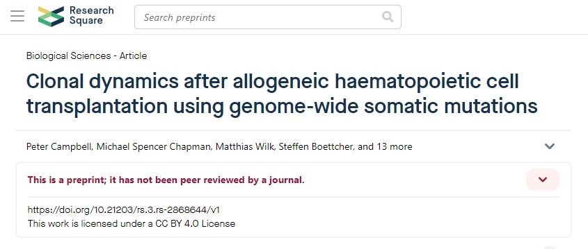 利用全基因組體細胞突變研究異基因造血細胞移植后的克隆動態