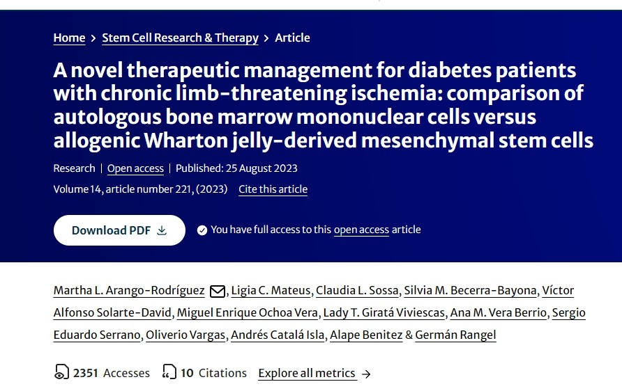 糖尿病患者慢性肢體缺血的新型治療方法：自體骨髓單核細胞與同種異體華通膠衍生間充質干細胞的比較