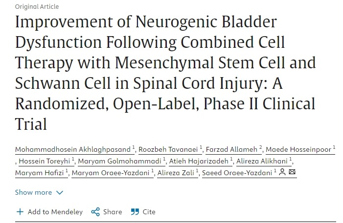 間充質(zhì)干細(xì)胞和雪旺細(xì)胞聯(lián)合治療脊髓損傷后神經(jīng)源性膀胱功能障礙的改善：一項(xiàng)隨機(jī)、開(kāi)放標(biāo)簽、 II 期臨床試驗(yàn)