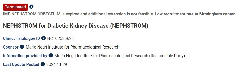 間充質干細胞治療糖尿病腎病的安全性和初步療效