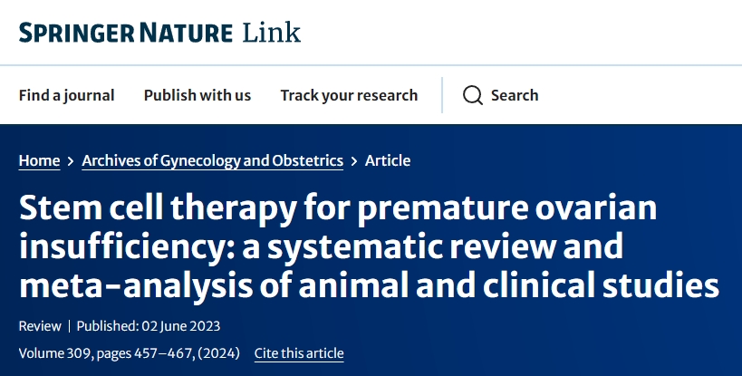 干細胞治療卵巢早衰：動物和臨床研究的系統(tǒng)回顧和薈萃分析
