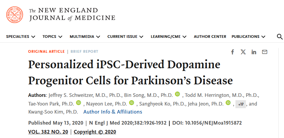 個性化 iPSC 衍生的多巴胺祖細胞用于治療帕金森病 個性化 iPSC 衍生的多巴胺祖細胞用于治療帕金森病