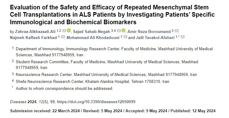通過研究患者特異性免疫學和生化生物標志物來評估漸凍癥患者重復間充質干細胞移植的安全性和有效性