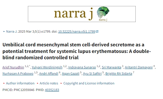 臍帶間充質(zhì)干細(xì)胞來源的分泌物作為系統(tǒng)性紅斑狼瘡的潛在治療方法：一項(xiàng)雙盲隨機(jī)對照試驗(yàn)