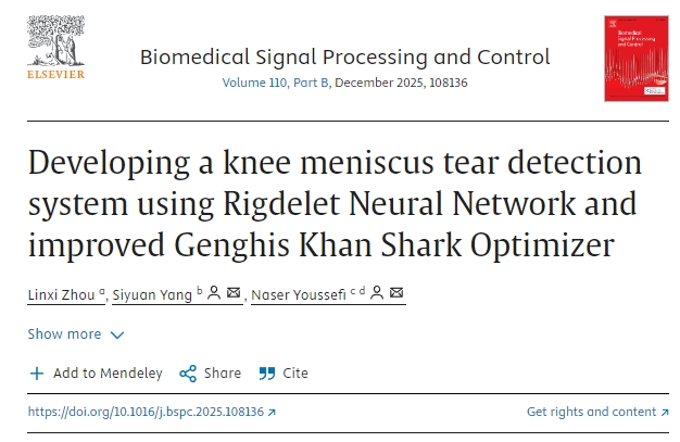 使用Rigdelet神經網絡和改進的Genghis Khan Shark Optimizer開發膝關節半月板撕裂檢測系統