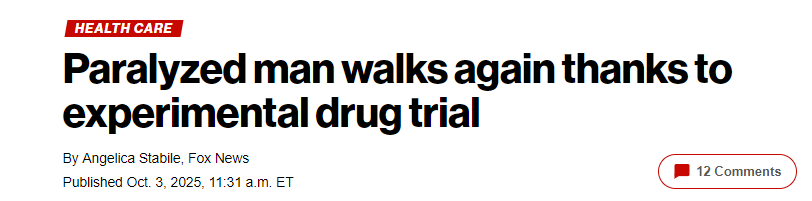 癱瘓男子因實驗性藥物試驗而重新行走